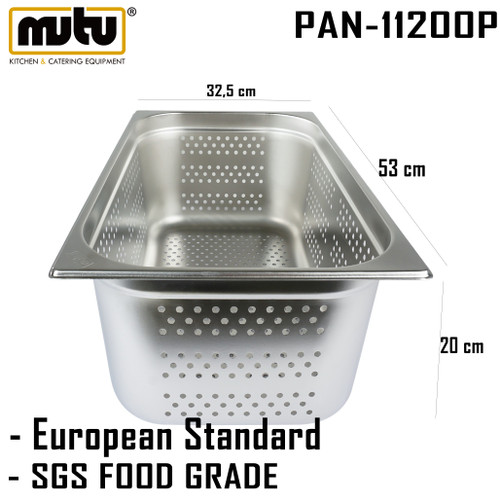 [EZO.5100348] perforated pan peniris 1/1 kedalaman 20 cm Mutu PAN-11200P