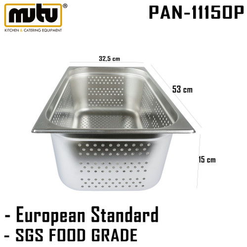 [EZO.5100349] Pan perforated / peniris 1/1 ketinggian 15 cm Mutu PAN-11150P