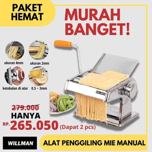 [EZO.5000240] PROMO Gilingan Mie Pasta Molen Noodle Maker WILLMAN ZZ-150
