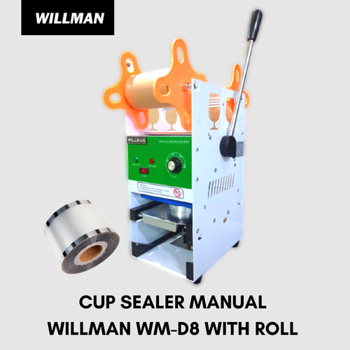 [EZO.5000261] Cup Sealer Manual WILLMAN WM-D8 Mesin Press Gelas + Roll Plastik