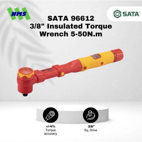 [EZM.1040031] Kunci Torsi SATA 96612 VDE 3/8" Insulated Torque Wrench 5-50 Nm Tahan Listrik - Motor Mobil EV Electric Vehicle