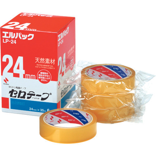 [EZM.1040097] Lakban Nichiban LP-24 Cellotape 24mm x 35m Large Roll L-Pack(6 rolls) Biomass Mark Certified Product Selotip Japan