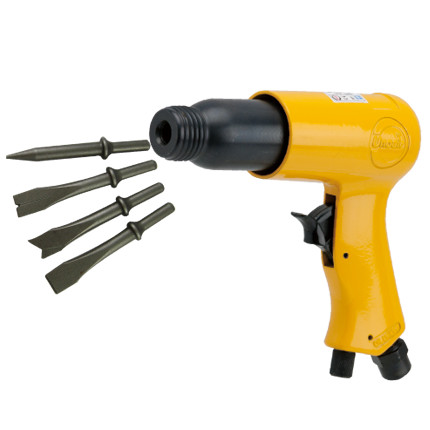 [EZM.1040099] Mesin Pahat Angin Unoair H-20/R (Round) 190mm Air Hammer with 4 pcs Chisel Palu Bobok