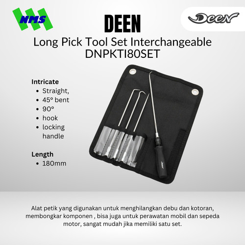 [EZM.1040116] Kunci DEEN DNPKTI80SET Long Pick Tool Set Interchangeable - Original Japan