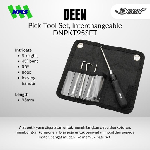 [EZM.1040117] Kunci DEEN DNPKT95SET Pick Tool Set Interchangeable - Original Japan