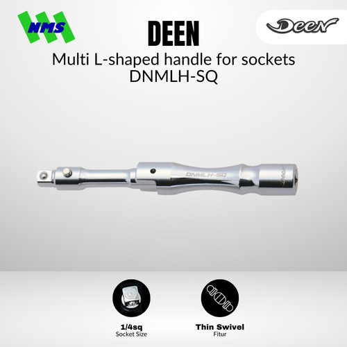 [EZM.1040120] Handle Socket DEEN DNMLH-SQ Multi L-Shaped Handle for Sockets Gagang Soket - Original Japan