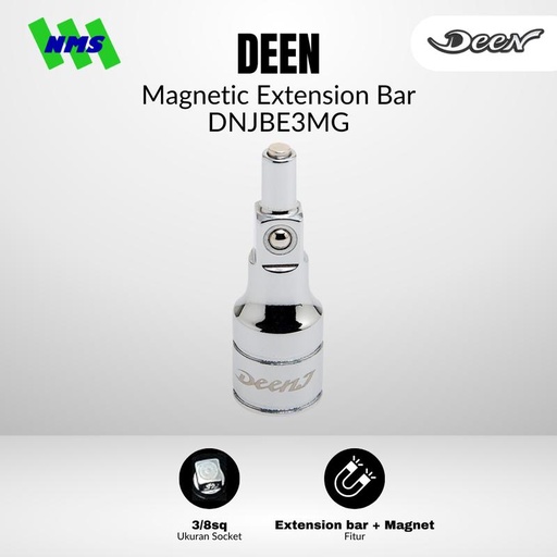 [EZM.1040121] Sambungan Socket DEEN DNJBE3MG J Magnetic Extension Bar 3/8" Adapter Magnet - Original Japan