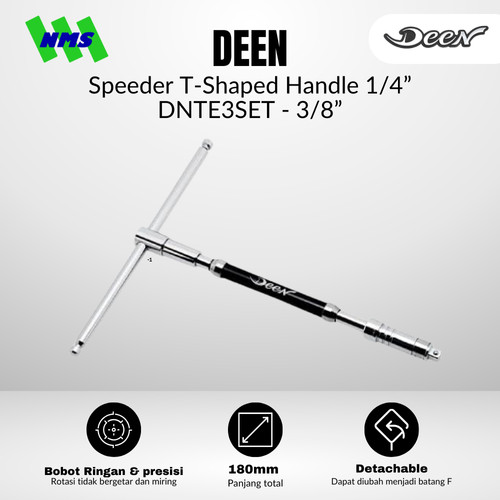 [EZM.1040127] Kunci T Modular DEEN DNTE3SET Speeder T-shaped Handle Square Drive 3/8" Konci Sok Sock Shock Socket - Original Japan