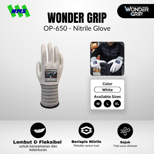 [EZM.1040129] Sarung Tangan Wonder Grip OP-650 Nitrile Glove General Purpose
