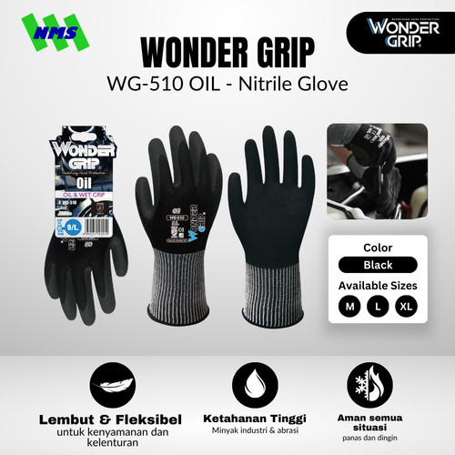 [EZM.1040131] Sarung Tangan Wonder Grip WG-510 Nitrile Glove Tahan Minyak