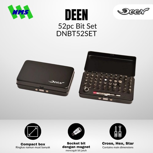 [EZM.1040154] Mata Obeng Set DEEN DNBT52SET 52pc Bit Set  Original Japan