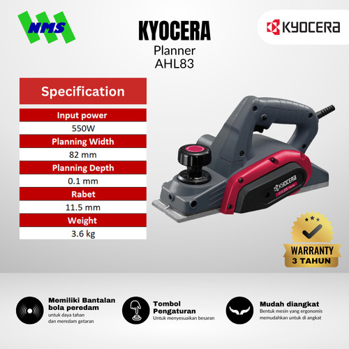 [EZM.1040176] Mesin Serut Listik KYOCERA AHL83 ELectric Planer 82mm 550W - Ryobi