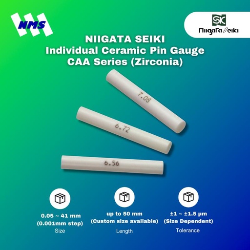 [EZM.1040182] Alat Ukur Diameter Niigata Seiki CAA Individual Ceramic Pin Gauge QC Lubang Non Magnetik Anti Karat [Tanya ukuran via chat]