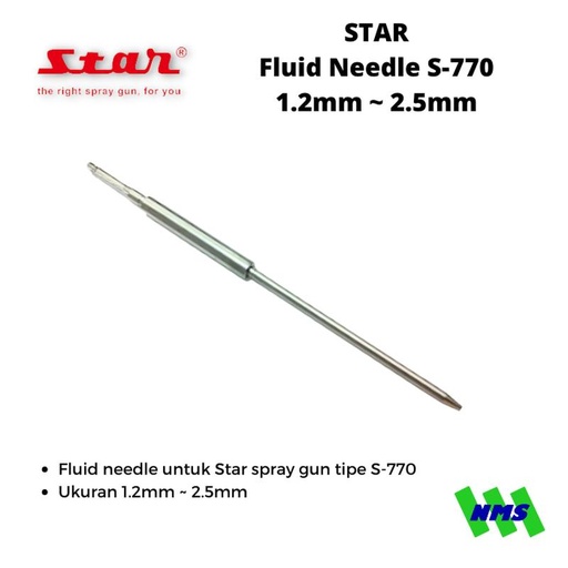 [EZM.1040185] Sparepart Star S-770 Fluid Needle 1.2mm 1.5mm 1.7mm 2.0mm 2.5mm Part Jarum Spray Gun