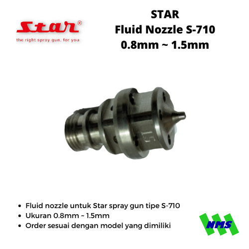 [EZM.1040224] Sparepart Star S-710 Fluid Nozzle 0.8mm 1mm 1.3mm 1.5mm Part Spray Gun