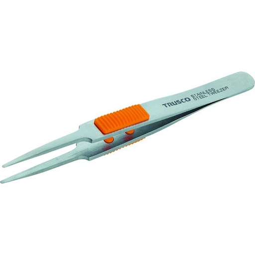 [EZM.1040246] Pinset Besi TRUSCO TSP-211 Stainless Steel Tweezers with Rubber Grip 120mm Round Tip