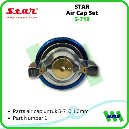 [EZM.1040255] STAR Air Cap Set S-710 1.3mm Untuk Spray Gun S-710 Nomor Part