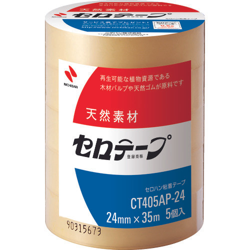 [EZM.1040264] Lakban Nichiban CT405AP-24 Cellophane Tape for Commercial Use 24mm x 35 meter (5 rolls) Ramah Lingkungan
