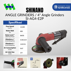 [EZM.1040360] Mesin Gerinda Angin 4 inci Shinano SI-AG4-E2P 4" Air Angle Disc Grinder Lever Switch Type 13500 rpm Gurinda Tangan Potong
