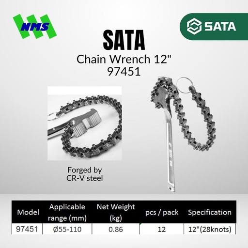 [EZM.1040568] Kunci Oli Rantai SATA 97451 Chain Wrench 12" Inci Steel
