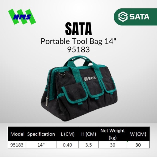 [EZM.1040575] Tas Perkakas SATA 95183 Portable Tool Bag 14" Inch