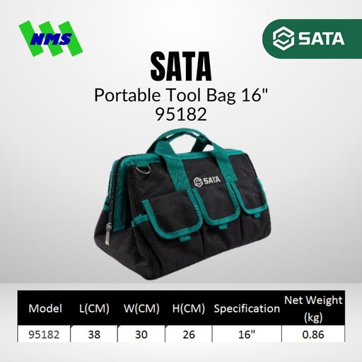 [EZM.1040576] Tas Perkakas SATA 95182 Portable Tool Bag 16" Inci Waterproof