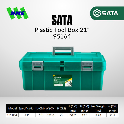 [EZM.1040577] Kotak Perkakas SATA 95164 21" Inch Plastic Tool Box (PP & ABS)