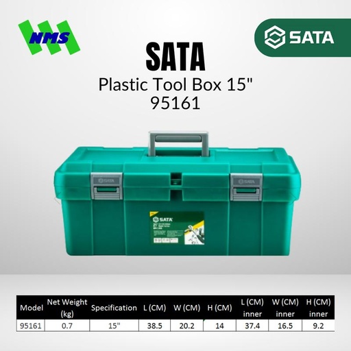 [EZM.1040578] Kotak Perkakas SATA 95161 Plastic Tool Box 15" Inch (PP & ABS)