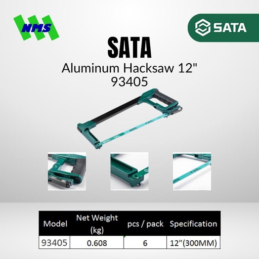 [EZM.1040584] Gergaji Besi SATA 93405 300mm Aluminum Hacksaw (include Blade)