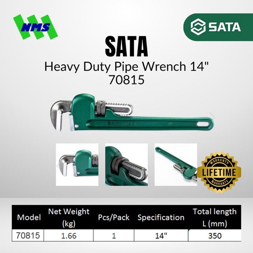 [EZM.1040604] Kunci Pipa SATA 70815 Heavy Duty Pipe Wrench 14" Inci L = 350mm