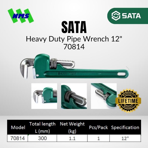 [EZM.1040605] Kunci Pipa SATA 70814 Heavy Duty Pipe Wrench 12" Inci L = 300mm