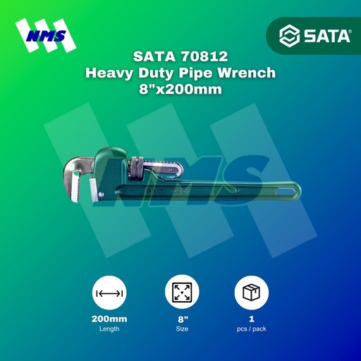 [EZM.1040607] Kunci Pipa SATA 70812 Heavy Duty Pipe Wrench 8" Inci L = 200mm