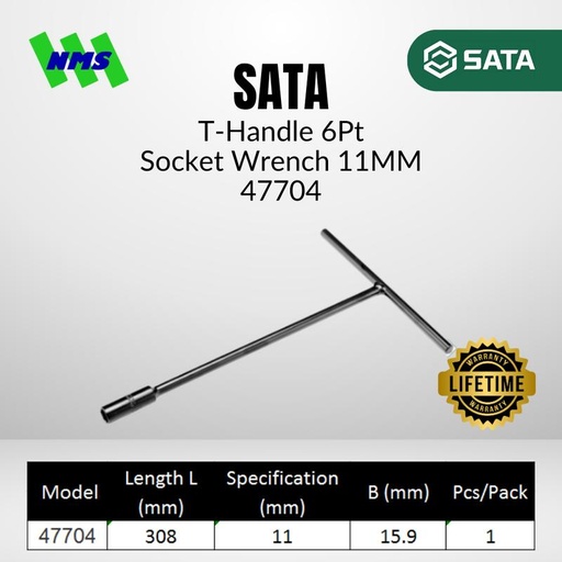 [EZM.1040647] Kunci T SATA 47704 T-Handle 6Pt Socket Baut 11mm x 308mm ST47704SC