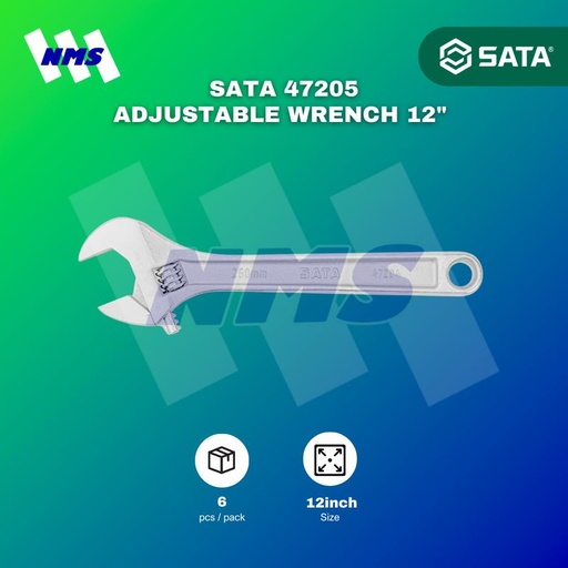 [EZM.1040654] Kunci Inggris SATA 47205 Adjustable Wrench 12" Inci Jaw 38mm ST47205SC