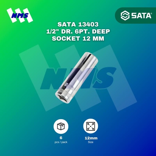 [EZM.1040693] Kunci Soket Panjang SATA 13403 1/2" Dr. 6Pt. Deep Socket 12 mm
