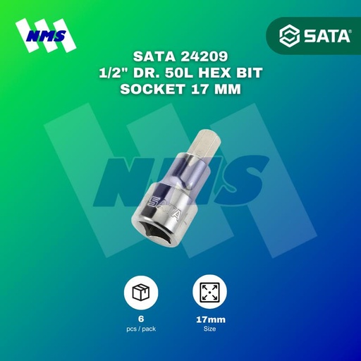 [EZM.1040703] Kunci L Soket SATA 24209 1/2" Dr. 50L Hex Bit Socket 17 mm
