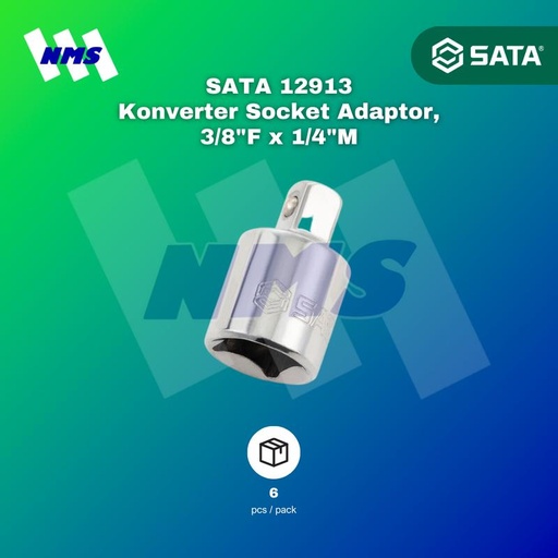 [EZM.1040707] Konverter SATA 12913 Socket Adaptor, 3/8" F x 1/4" M Inci
