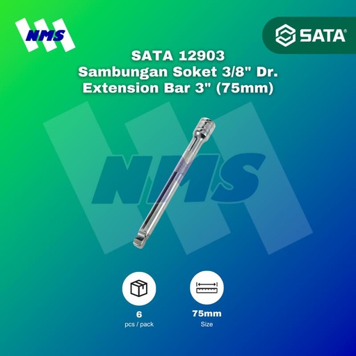 [EZM.1040721] Sambungan Soket SATA 12903 3/8" Dr. Extension Bar 3" 75mm