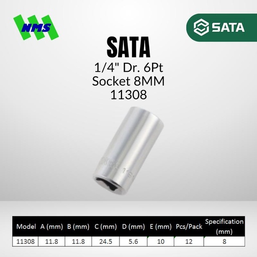 [EZM.1040742] Kunci Soket SATA 11308 1/4" Dr. 6Pt. Socket 8mm