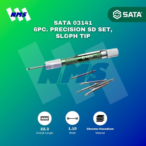 [EZM.1040832] Obeng Presisi SATA 03141 6PC. Precision SD SET, SL & PH TIP