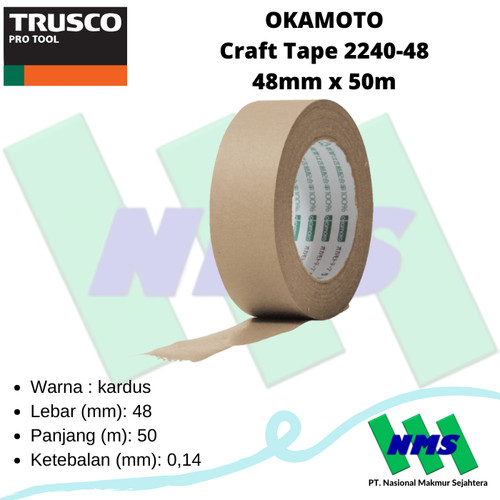 [EZM.1042627] Lakban Kertas OKAMOTO Craft Tape 2240-48 48mm x 50m