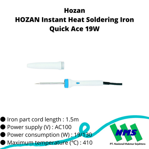 [EZM.1043045] TRUSCO 117-2778 HOZAN Instant Heat Soldering Iron Quick Ace 19W