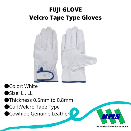 [EZM.1043164] Sarung Tangan Fuji Glove Genuine Cowhide Leather Gloves F-804 White Kulit Sapi