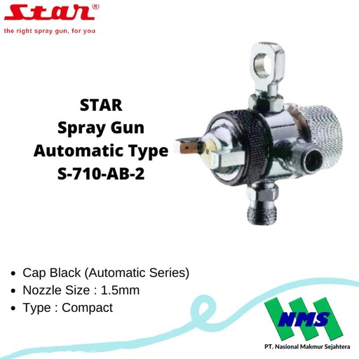 [EZM.1043528] STAR Spray Gun S-710-AB-2 Automatic Compact Type Nozzle 1.3mm