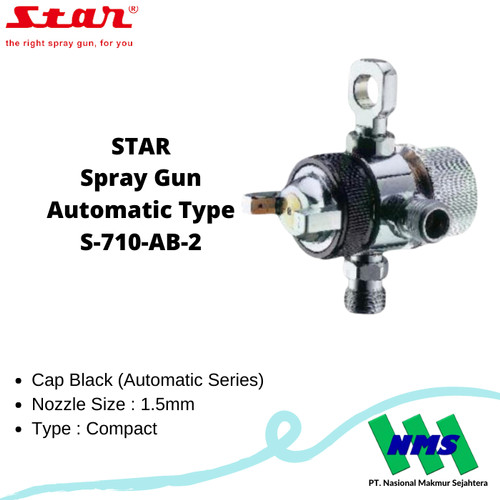[EZM.1043528] STAR Spray Gun S-710-AB-2 Automatic Compact Type Nozzle 1.3mm