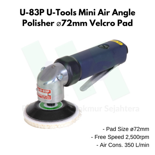 [EZM.1043544] Amplas Angin Kecil U-83P U-Tools Mini Air Angle Polisher ⌀72mm Pad