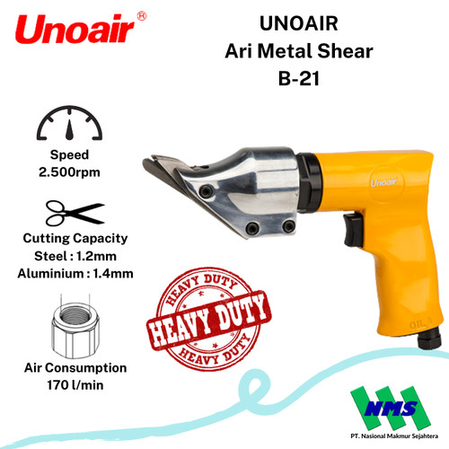 [EZM.1043985] Mesin Gunting Angin Unoair B-21 Air Metal Shear Alat Potong Plat Seng