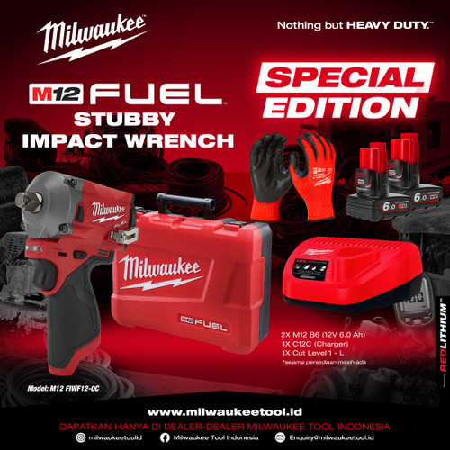 [EZM.1044241] Milwaukee M12 FIWF12 FUEL™ 1/2" Stubby Impact Wrench Special Edition