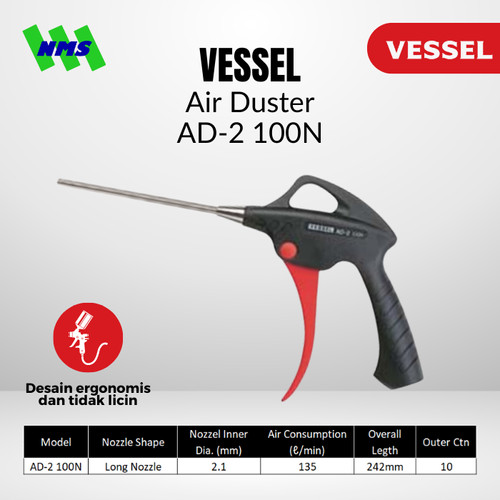 [EZM.1044256] Tembakan Angin Nozzel 100mm Air Duster Long AD-2 100N VESSEL