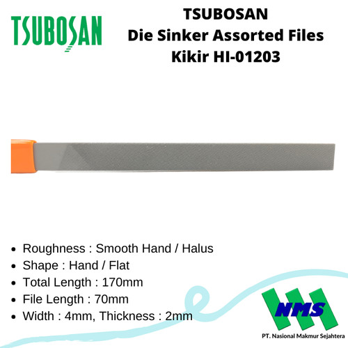 [EZM.1044262] Kikir Flat Tekstur Halus Tsubosan HI-01203 Satuan
